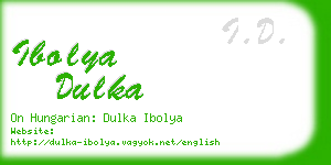 ibolya dulka business card